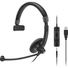 MSP Sc 45 USB Ms Kulaklık Alın Bandı Siyah Kulaklık - Kulaklık (Kapsam Merkezi/ofis, Kulaklık, Saç Bandı, Siyah, Çevrim Içi Kontrol, Kablolu)