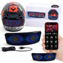 MSP Motosiklet Kaskı LED Panel - Bluetooth Uygulamalı, USB Şarjlı, Programlanabilir Arka Işık & Sinyal Gösterge Ekranı, Gece Sürüş Güvenliği Için Akıllı LED Kask Aksesuar- Motor Aksesuar-Sh