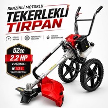 MSP Motorlu Tekerlekli Tırpan 52CC 2,2hp Ot Çim Çalı Biçme Makinesi 2 Zamanlı Bahçe Tırpanı Set