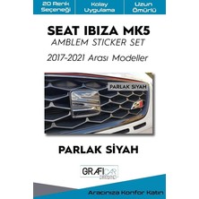 MSP Design Seat Ibiza ile Uyumlu Mk5 Amblem Kaplama Sticker Set 2017 2021 Makyajsız, Parlak Siyah, AMB029A-01