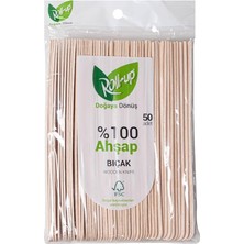MSP Doğaya Dönüş Ekolojik Doğal Doğa DOSTU%100 Ahşap Bıçak - 16 Cm. - 50'li Paket