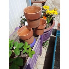MSP Lü Set Toprak Saksı 13 * 14 Cm, Terracotta Pişmiş Kil