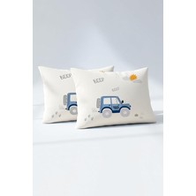 MSP RANFORCE%100 Pamuk Bebek Yastık Kılıfı 2'li Set 35X45 cm - Digger Cars A Çok Renkli