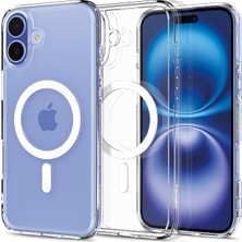 MSP iPhone 16 Plus ile Uyumlu Magsafe Kılıf Ultra Hybrid Mag Fit Sararmaya Dayanıklı Beyaz Şeffaf Kapak - ACS08075 (Spigen Tr Garantili)