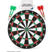 MSP Spor Profesyonel Dart Tahtası Seti - Çift Taraflı Dartboard (12 Inç / 30 cm ve 15 Inç / 38 cm Seçenekleriyle) + Kanatlı Dart Okları Dahil