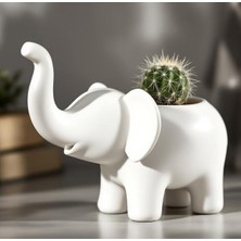 MSP Getiren Fil Figürlü Dekoratif Saksı ve Vazo - Bereket Sembolü Modern Sukulent Çiçekliği, Estetik Fil Formunda Masaüstü Objesi, Küçük Vazo Cute Elephant For Flowers – Decorative Pot & Vase