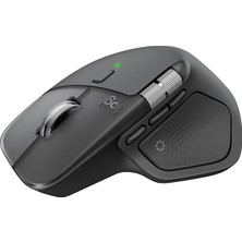 MSP Mx Master 4 Dokunsal Geri Bildirim Özellikli Kablosuz Mouse, Bluetooth, Ultra Hızlı Kaydırma, Çoklu Cihaz Özelliği, 8000 Dpı, Optik Sensör, Sessiz, Koyu Gri