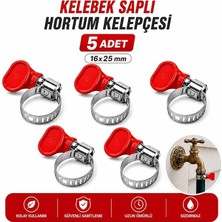 MSP Saplı Hortum Kelepçesi [5 Adet] 16X25 mm Vidalı Paslanmaz Çelik Ayarlanabilir Boru Klipsi