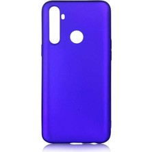 MSP Realme 6i ile Uyumlu Kılıfı Silikon Mat Renkli Parmak Izi Bırakmayan Yumuşak Ince Kapak Prem Saks Mavi