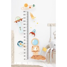 aklow akyoleticaret Uzay Figürlü Boy Cetveli ve Boy Ölçer Sticker Seti