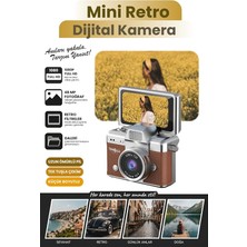 MSP Dijital Kamera Anahtarlık Kamera 1080P Ekranlı Flaşlı Selfie Video Vlog Kamerası - Kahverengi
