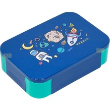 MSP Bento 900ML Lunchbox Tek Katlı 2 Bölmeli Pp Plastik Çocuk Sefer Tası Yemek Kutusu (Lacivert)