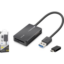 Givoria USB Type-C 3.2 Gen1 All In One Kart Okuyucu Cf Sd Microsd Ms 5 Gbps Siyah C313 HXCDR47
