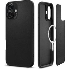MSP Ciel By Cyrıll iPhone 16 Plus ile Uyumlu Magsafe Kılıf Kajuk Mag Vegan Deri Siyah Kapak - ACS08402 (Spigen Tr Garantili)