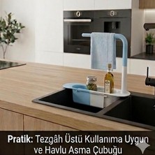 MSP Teleskopik Evye Düzenleyici Ayarlanabilir Lavabo Organizer Sepetli Raf Mavi