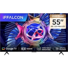 MSP 55U95A 55 Inç Smart Tv 4K Qd-Mini LED Yüksek Parlaklık Hdr 10+ Gaming Google Tv, 144Hz Doğal Yenileme Hızı, Onkyo 2.1 Hi-Fi, Dolby Vision Atmos, Memc, Aı Modu, Game Master (2026 Modeli)