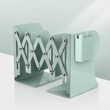 MSP Teleskopik Metal Kitap Tutucu, Masaüstü Kitap Desteği ve Raf Düzenleyici Stand, 9-42 cm Genişleyebilir, Mıknatıslı Kalemlik Hediyeli (Yeşil)