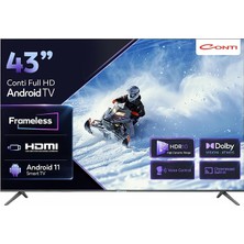 MSP 43 Inç Full Hd Android Tv (CT43AN300F) Dolby Atmos Vision, Hdr, Çerçevesiz, Dahili Uydu Alıcı, Wi-Fi, Bluetooth, Chromecast Built-In, 2x Hdmı, Smart Tv