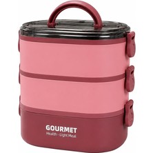 MSP Health Light Meal 3 Katlı Paslanmaz Çelik Sefer Tası Pembe
