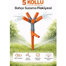 MSP Kollu Bahçe Sulama Fıskiyesi, 360° Döner Sprinkler, Plastik, Otomatik Sulama Aparatı, Zemin Çivisi ile Kolay Kurulum
