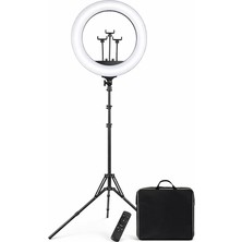 MSP Inç (54 Cm) Profesyonel Ring Light – 210 cm Ayarlanabilir Tripodlu, 3’lü Telefon Tutuculu, 3 Işık Modlu, Parlaklık Ayarlı, USB Güç Girişli Stüdyo & Canlı Yayın Işığı