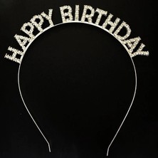 Givoria Gümüş Kristal Taşlı Happy Birthday Doğum Günü Tacı Ithal Ürün 17X16 cm HXCDR47