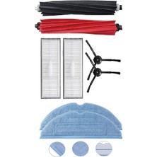 MSP Ile Uyumlu S8 / Plus/sonic / S8 Pro Ultra 1 Set (2 Adet) Ana Fırça 2 Hepa Filtre 2 Yan Fırça 2 Mop Paspas 8'li Yedek Parça Seti