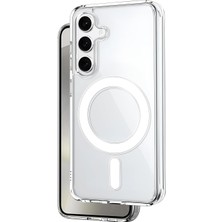 MSP Samsung Galaxy S24 Plus Için Magsafe ile Uyumlu Şok Emici Silikon Kenar Sararma Önleyici Arkası Sert Parmak Izi Tutmayan Darbeye Dayanıklı Manyetik Şeffaf Kılıf