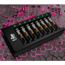 MSP G811 8'li Pil Şarj Aleti + 8 Adet Aaa Pro 1100 Mah Şarj Edilebilir Ince Şarjlı Kalem Pilli Set 1.2V Ni-Mh