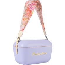 MSP Flower YELLOW%100 Pamuk Kayışlı Lila Sarı Soğuk ve Sıcak Tutucu Thermo Çanta 12 Lt Lila-Sarı