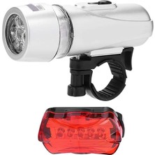 MSP Set Bisiklet Feneri Pilli 500 Lümen 3 Mod Flaşörlü Bisiklet Farı LED Işık Gri 4414