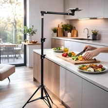 MSP Profesyonel 190CM Ayarlanabilir Alüminyum Çekim Tripod Stand – 77-190 cm Yükseklik, 2 Eklemli Telefon Tutucu, Dikey Yatay Çekim Uyumlu, Canlı Yayın ve Içerik Üretim Standı, HO70, Siyah