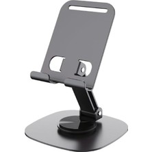 MSP Alüminyum Telefon Tutucu, Katlanabilir Telefon Standı, Ergonomik Tasarım, Dayanıklı Sağlam Yapı, Evrensel Uyum (Gri Renk)