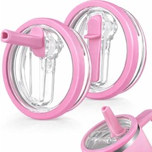 MSP Oz Uyumlu Yedek Kapak – Sızdırmaz Leakproof Tasarım – Bpa Free Yedek & Upgrade Lid – Stanley Quencher ile Uyumlu Bardak & Termos Kapağı + Iç Pipeti (Pembe)