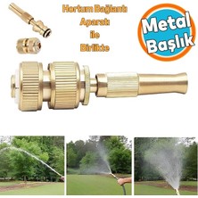 MSP Metal Sulama Başlığı Sarı Renk Hortum Bağlantı Aparatlı Sök Tak Bahçe Araba Yıkama