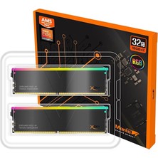 MSP Manta Xsky Rgb 32GB (2X16GB) Ddr5 6400MT/S CL32, Amd Expo Uyumlu, Sk Hynix Ic, Oyun Masaüstü Bellek Modülü, Siyah