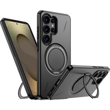 MSP [mag-Forge] Samsung Galaxy S25 Ultra Için Kılıf 360° Dönebilen Standlı [magsafe ile Uyumlu] S25 Ultra Koruyucu Güçlü Manyetikli Pc+Tpu Darbelere Dayanıklı Samsung S25 Ultra Kılıf (Siyah)