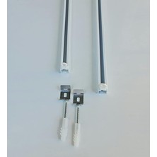 MSP Kanallı Beyaz Alüminyum Ray (Tekli Korniş) + Metal Portray (300 Cm)