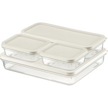 MSP Home 4 Adet Buzdolabı ve Derin Dondurucu Saklama Kabı Seti, Fresh Box, Dolap Düzenleyici ve Buz Dolabı Organizeri, Bpa Içermeyen Pp Plastik,gıdaları Taze Tutma,mutfak Düzenleyici (Beyaz)