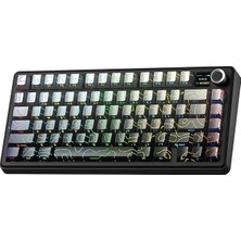 MSP F75 Max Mekanik Rgb Tkl Reaper Switch Kablosuz Makrolu Hot Swap Klavye Desenli Siyah