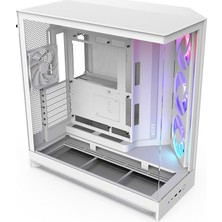 MSP H9 Flow Rgb (2025) – Büyük Çift Bölmeli Atx Mid-Tower Airflow Bilgisayar Kasası – 1 x 420 mm Rgb Fan Birimi ve 1 x 120 mm Fan – 420 mm Radyatör Desteği – Sertleştirilmiş Cam – Beyaz