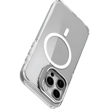 MSP iPhone 14 Pro Max Için Magsafe ile Uyumlu Luxo Serisi Yüksek Kalite Kılıf Ultra Şeffaf Görünüm ve Standlı Ergonomik Tasarım (Beyaz, 14 Pro Max)