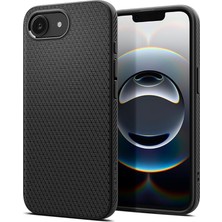 MSP iPhone 17E / 16E ile Uyumlu Kılıf Liquid Air Kaymaz Dokulu Yüzey Siyah Kapak - ACS09161 (Spigen Tr Garantili)