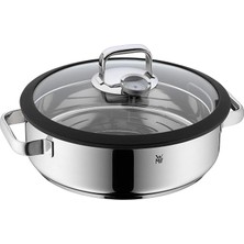MSP Vitalis Aroma Buharlı Pişirme Tenceresi, 28 Cm, 5 L, Cam Kapaklı, Silikon Kenarlı, Pişirme Termometresi ve Buharlı Pişirme Tepsili, Cromargan® Yüksek Kaliteli Paslanmaz Çelik, Fırına Uygun