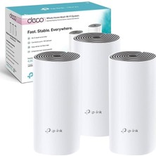 MSP Deco E4 3-Pack , AC1200 Mbps, Dual-Band, 10/100MBPS Portları, 100 Cihaza Kadar Bağlanılabilirlik, 370 M²'ye Kadar Kapsama, Mobil Uygulama ile Kolay Kurulum, Wi-Fi 5 Mesh Sistemi