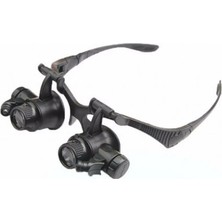 Givoria Gözlük Modeli 10X 15X 20X 25X Lens 2 LED Işıklı Büyüteç 9892G HXCDR47