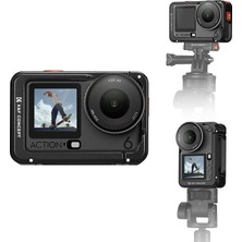 MSP Concept Djı Osmo Action 6 Için Kamera Kafesi, Alüminyum Gövde Genişletme Gövdesi, Flaş Pabucu Tutuculu, Tripod, Selfie Çubuğu, Kamera Aksesuarı Için 1/4 Inç Vida Adaptörlü Koruyucu Gövde