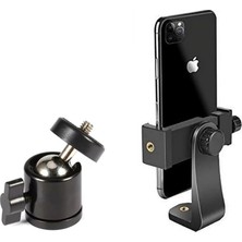 MSP Telefon Tripod Tutucu Başlık + Tripod 90° Yönlendirme Aparatı 360 Derece Dönebilen Başlık Tüm Tripodlara Uyumlu Metal Mafsal Aparatı P231 (P231 Telefon Tutucu + Mafsal)