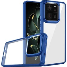 MSP Xiaomi Mi 13T Pro Kılıf Şeffaf Kenarları Renkli Kamera Lens Korumalı Sert Silikon Kapak Mavi