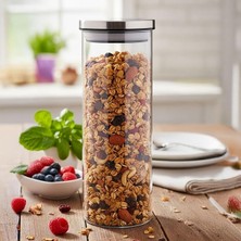 MSP 800ML Vakumlu Metal Kapaklı Borosilikat Cam Kavanoz (8.5CM20CM) 1 Adet
